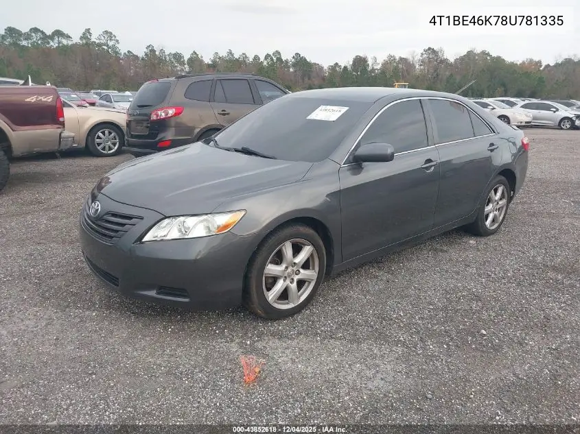 4T1BE46K78U781335 2008 Toyota Camry Le