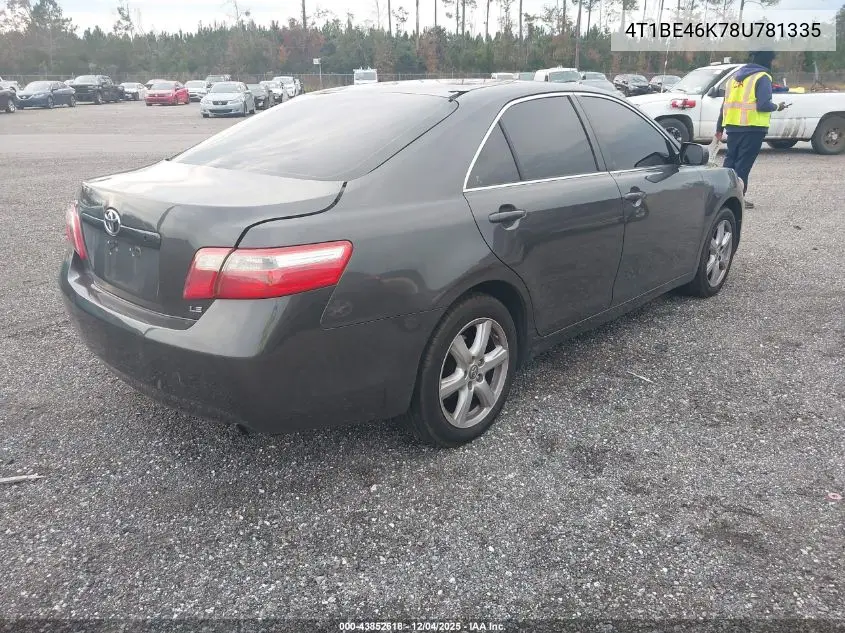 4T1BE46K78U781335 2008 Toyota Camry Le