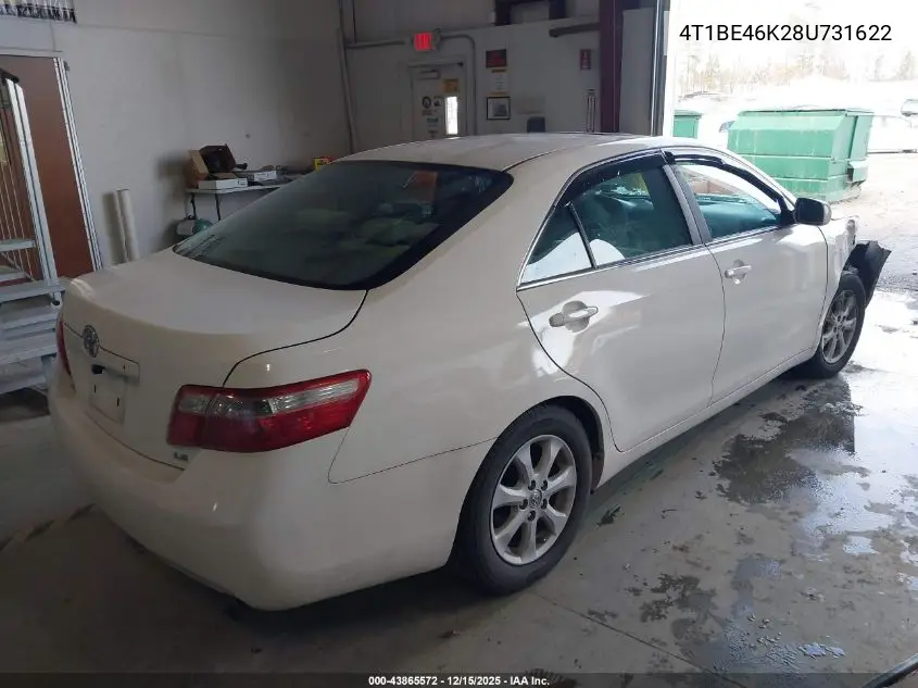 4T1BE46K28U731622 2008 Toyota Camry Le