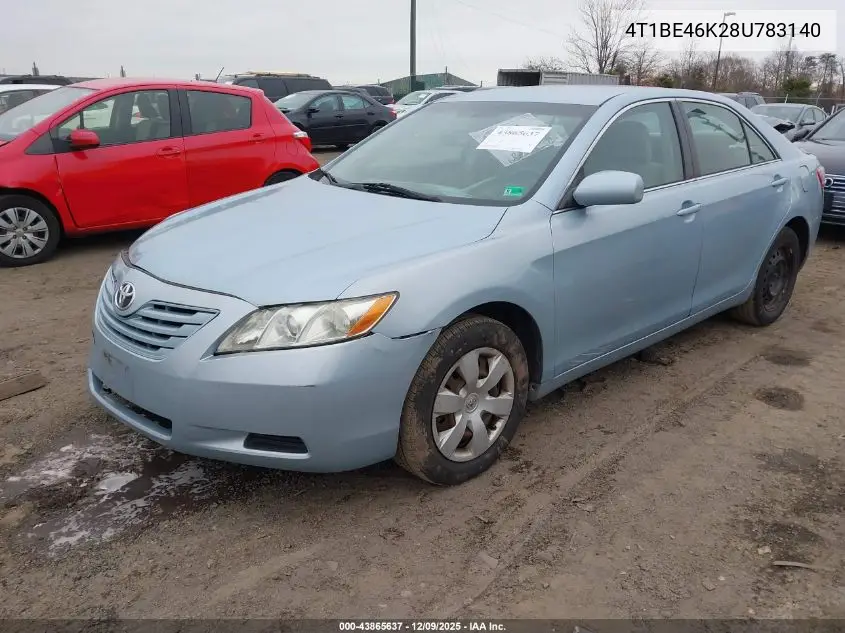 4T1BE46K28U783140 2008 Toyota Camry Le