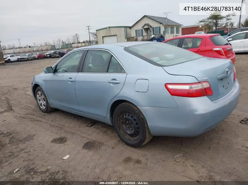 4T1BE46K28U783140 2008 Toyota Camry Le