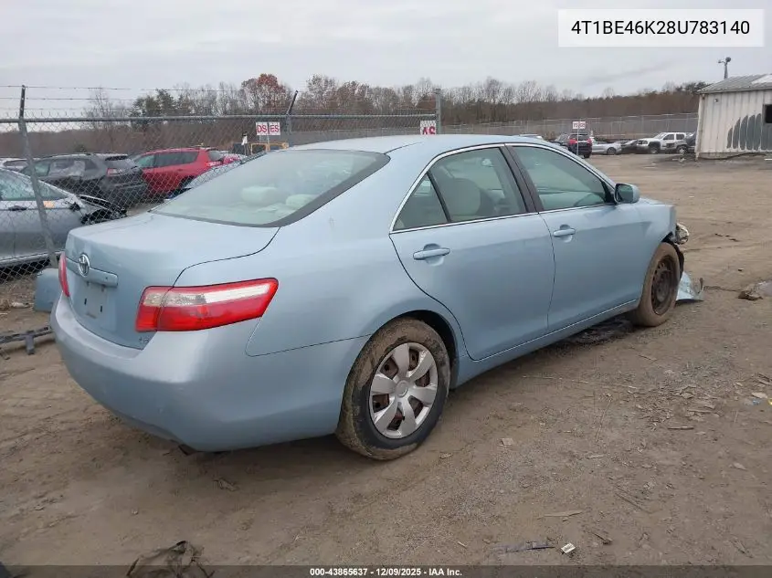 4T1BE46K28U783140 2008 Toyota Camry Le