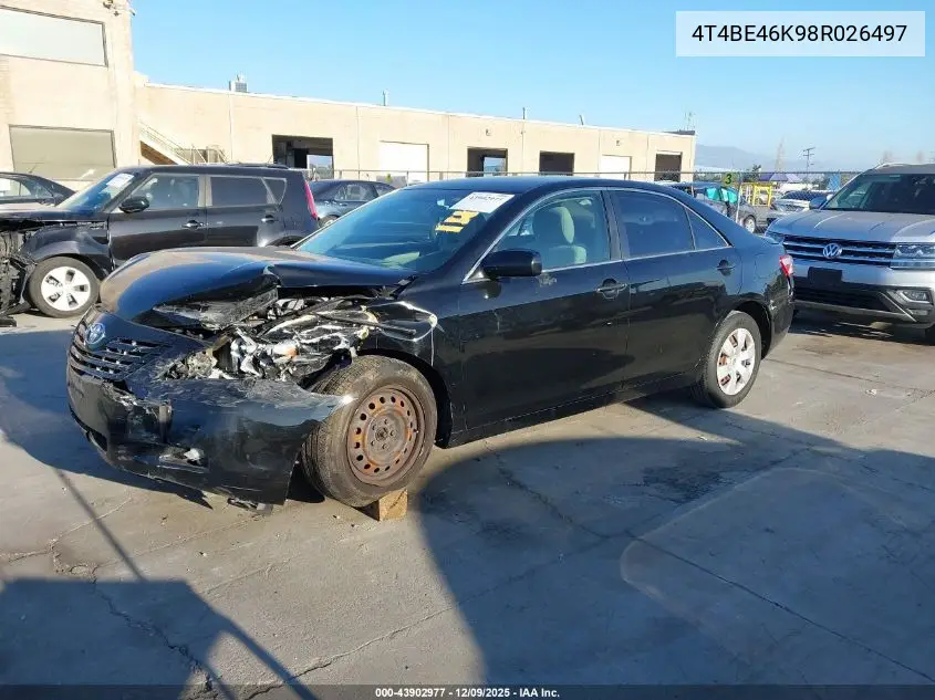 4T4BE46K98R026497 2008 Toyota Camry Le