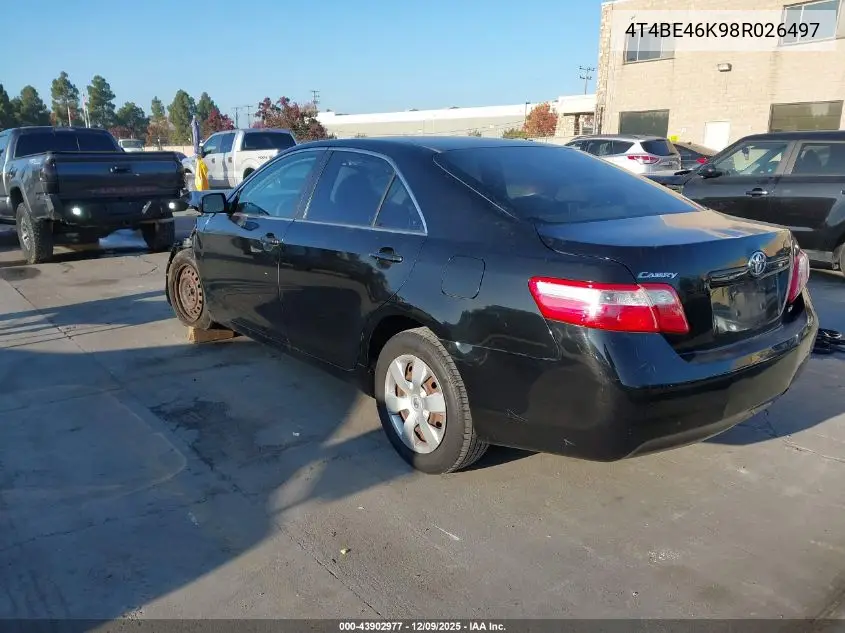4T4BE46K98R026497 2008 Toyota Camry Le