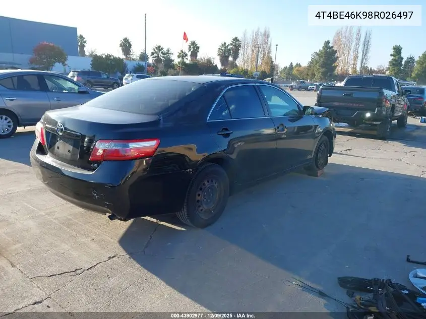 4T4BE46K98R026497 2008 Toyota Camry Le