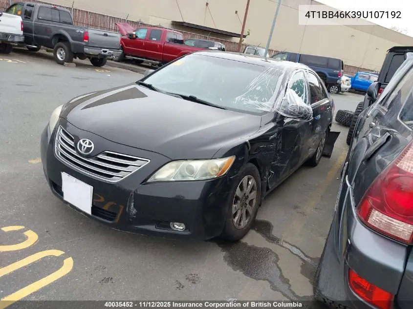 4T1BB46K39U107192 2009 Toyota Camry Hybrid