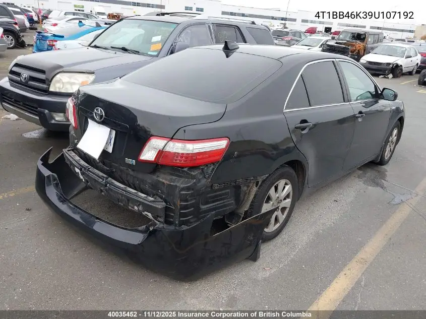 4T1BB46K39U107192 2009 Toyota Camry Hybrid