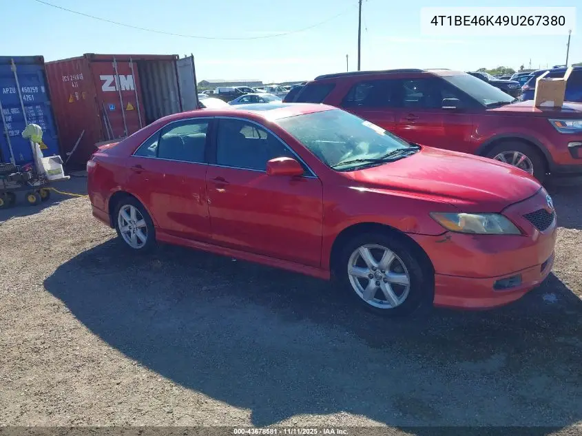4T1BE46K49U267380 2009 Toyota Camry Se