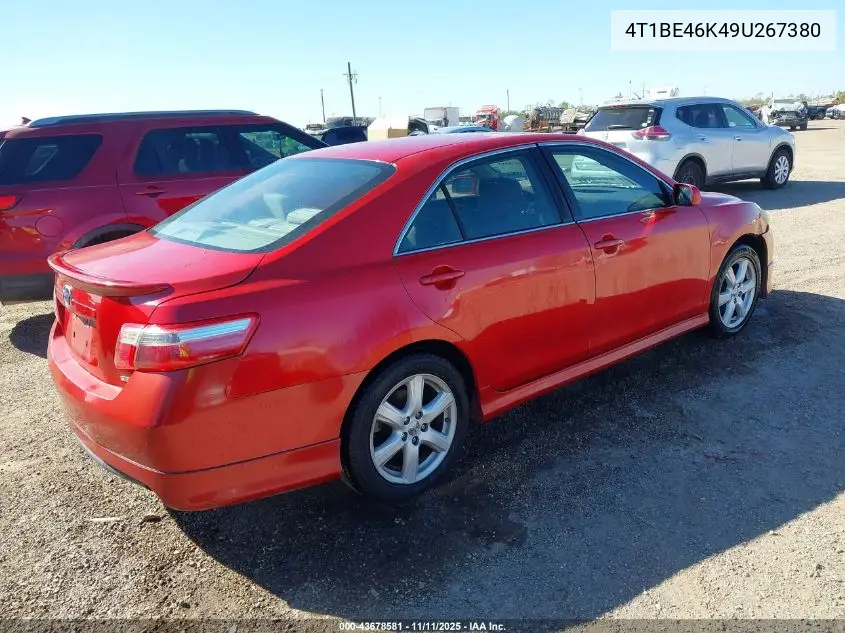 4T1BE46K49U267380 2009 Toyota Camry Se