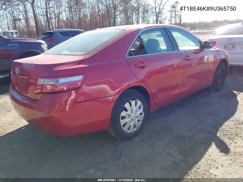 4T1BE46K89U365750 2009 Toyota Camry Le