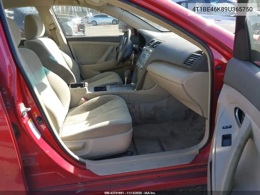 4T1BE46K89U365750 2009 Toyota Camry Le