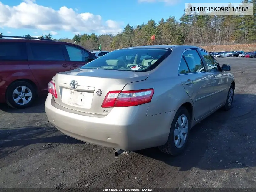 4T4BE46K09R118888 2009 Toyota Camry Le