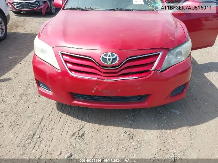 4T1BF3EK7AU516011 2010 Toyota Camry Le