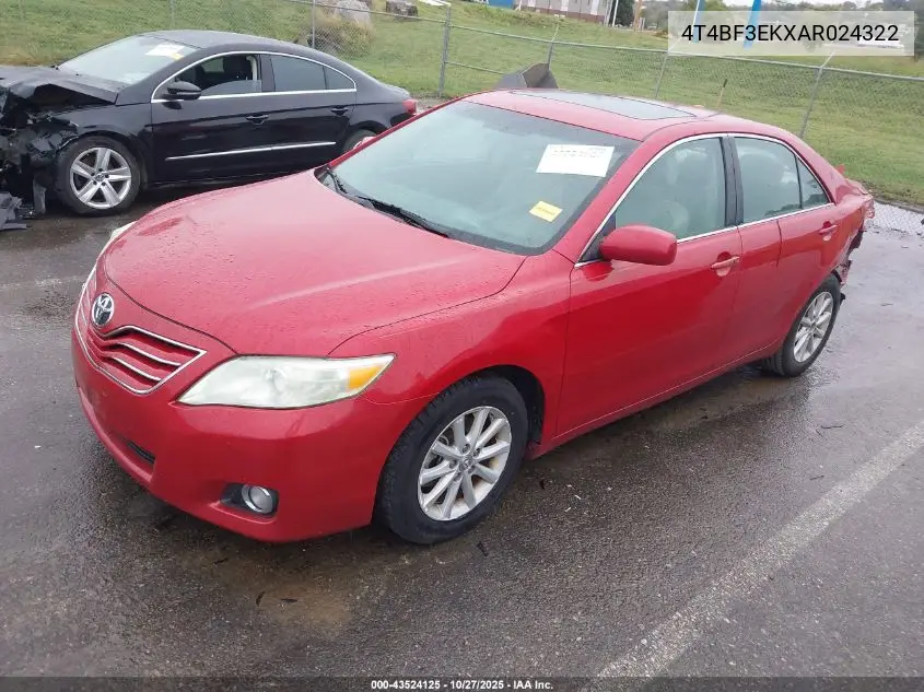 4T4BF3EKXAR024322 2010 Toyota Camry Xle