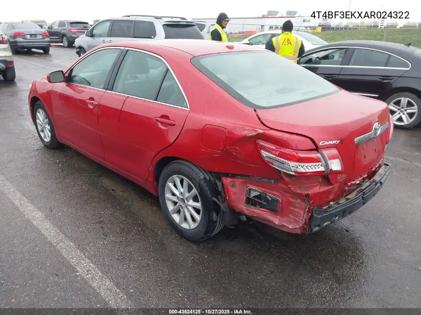 4T4BF3EKXAR024322 2010 Toyota Camry Xle