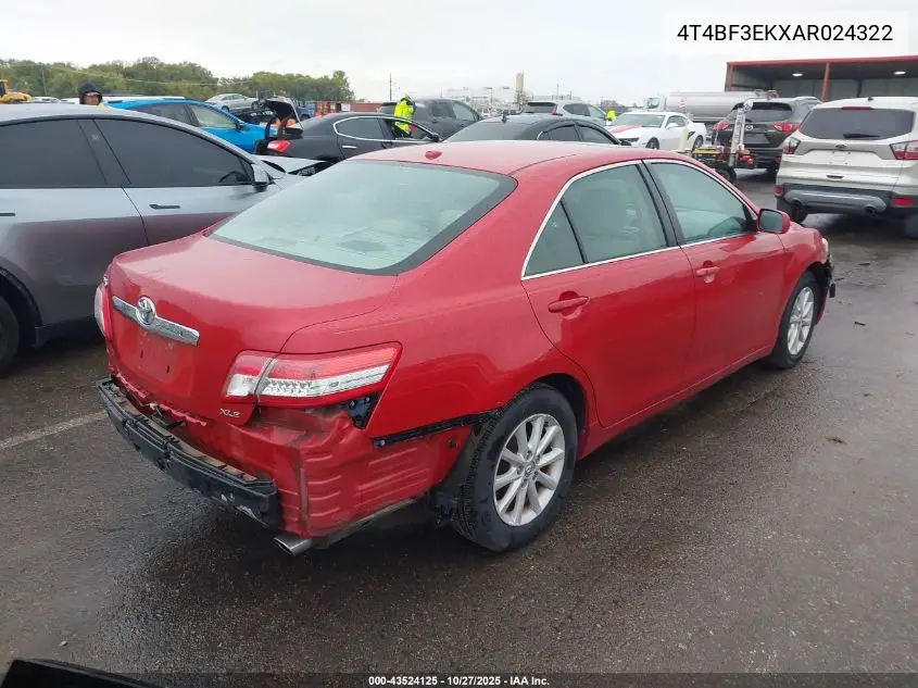 4T4BF3EKXAR024322 2010 Toyota Camry Xle