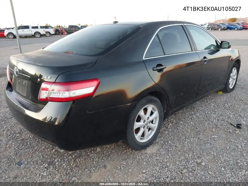 4T1BK3EK0AU105027 2010 Toyota Camry Le V6