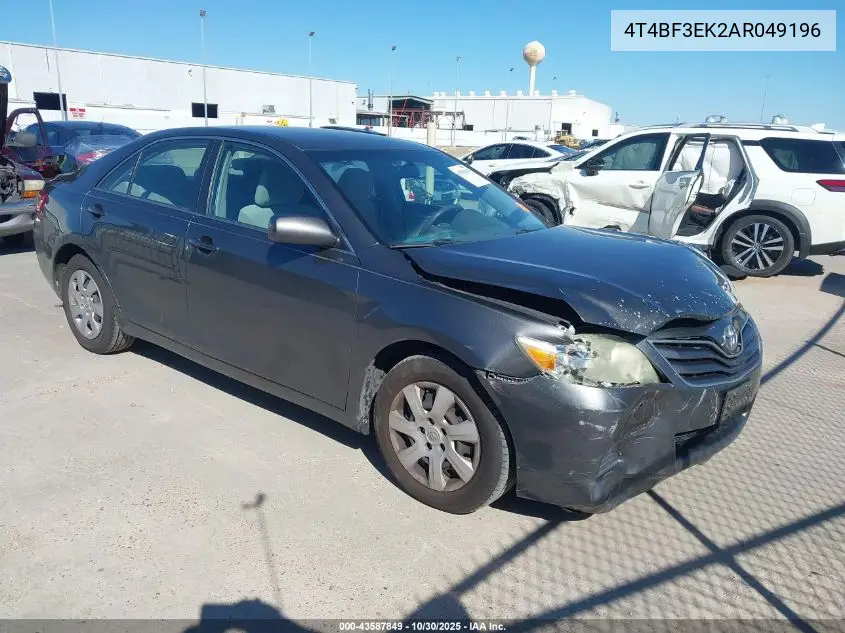 4T4BF3EK2AR049196 2010 Toyota Camry Le