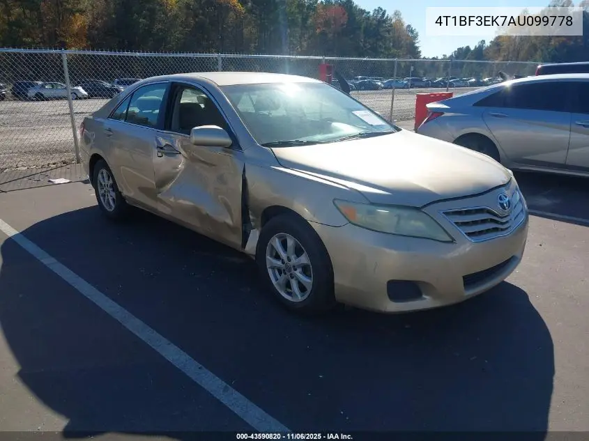 4T1BF3EK7AU099778 2010 Toyota Camry Le