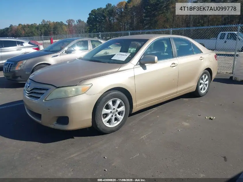 4T1BF3EK7AU099778 2010 Toyota Camry Le
