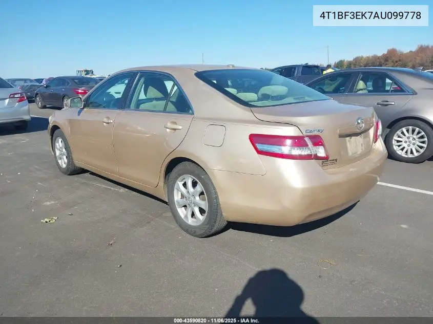 4T1BF3EK7AU099778 2010 Toyota Camry Le