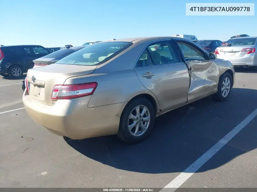 4T1BF3EK7AU099778 2010 Toyota Camry Le