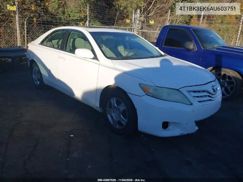 4T1BK3EK6AU603751 2010 Toyota Camry Le V6