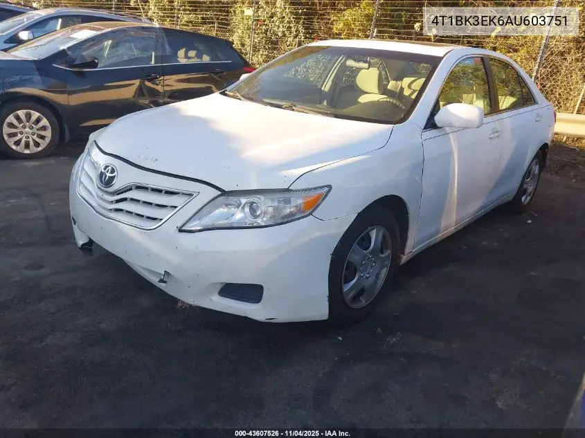 4T1BK3EK6AU603751 2010 Toyota Camry Le V6