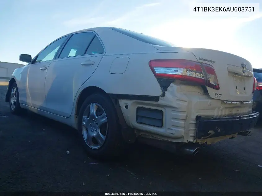 4T1BK3EK6AU603751 2010 Toyota Camry Le V6