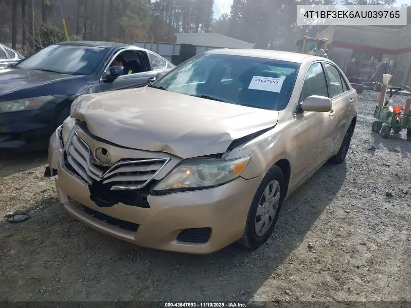 4T1BF3EK6AU039765 2010 Toyota Camry Le