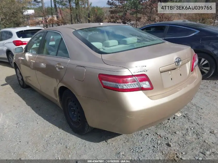 4T1BF3EK6AU039765 2010 Toyota Camry Le