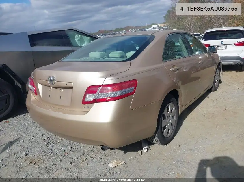 4T1BF3EK6AU039765 2010 Toyota Camry Le