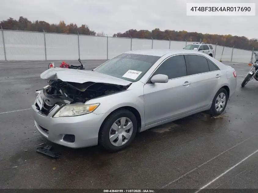 4T4BF3EK4AR017690 2010 Toyota Camry Le