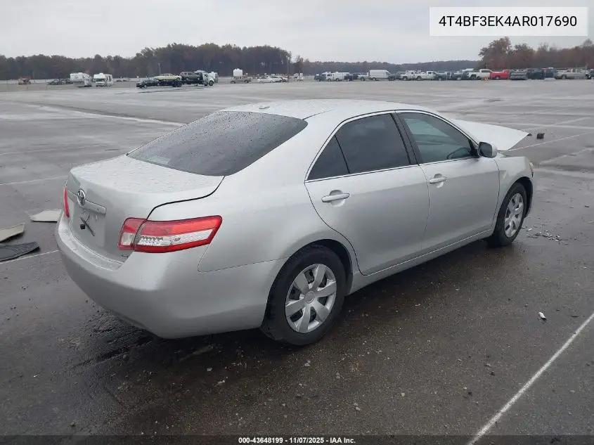 4T4BF3EK4AR017690 2010 Toyota Camry Le
