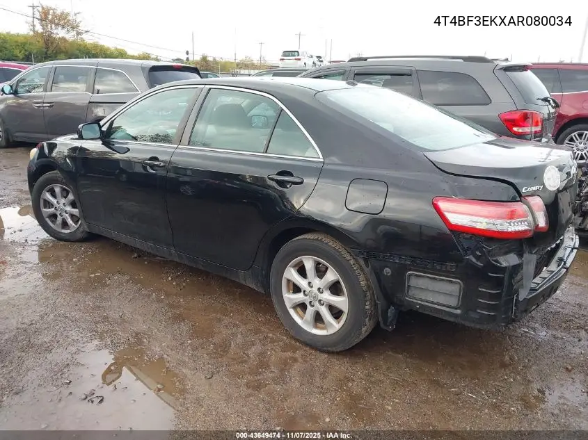 4T4BF3EKXAR080034 2010 Toyota Camry Le