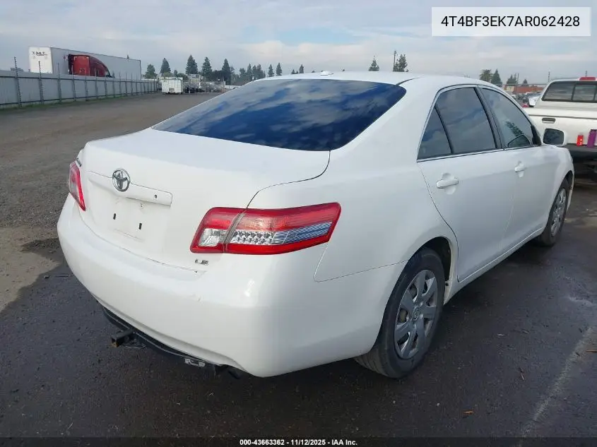 4T4BF3EK7AR062428 2010 Toyota Camry Le