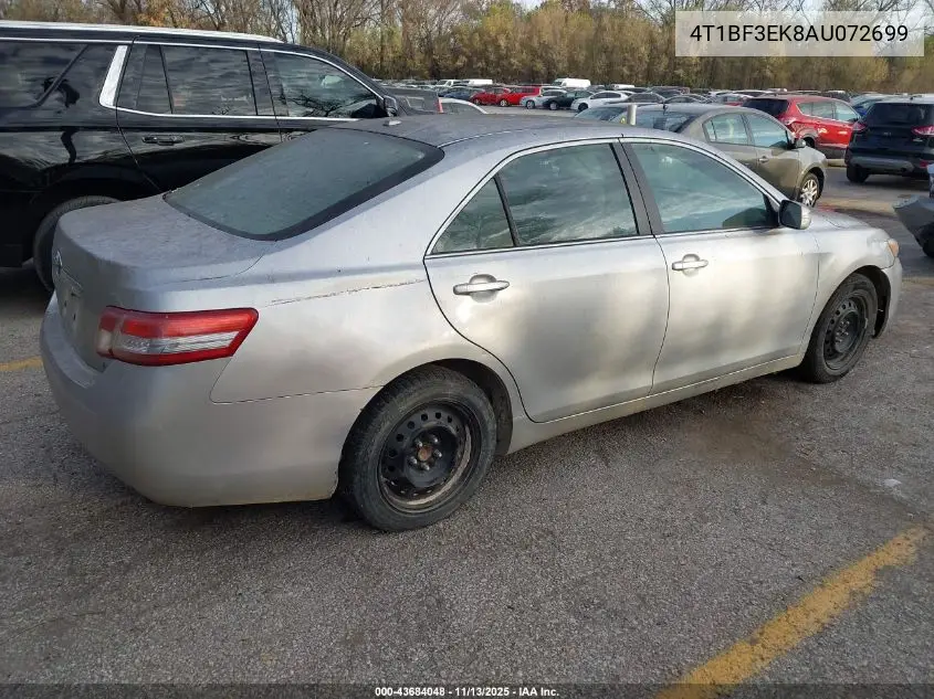 4T1BF3EK8AU072699 2010 Toyota Camry Le
