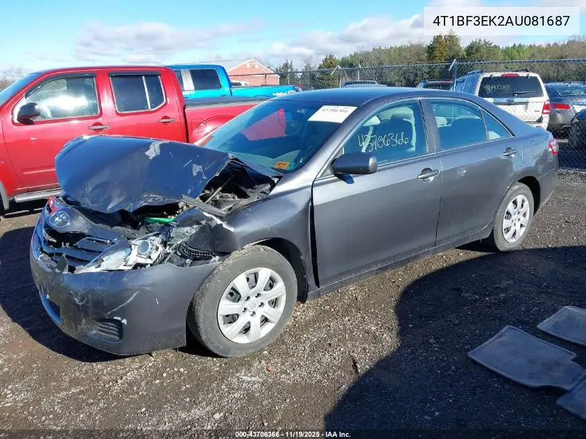 4T1BF3EK2AU081687 2010 Toyota Camry Le