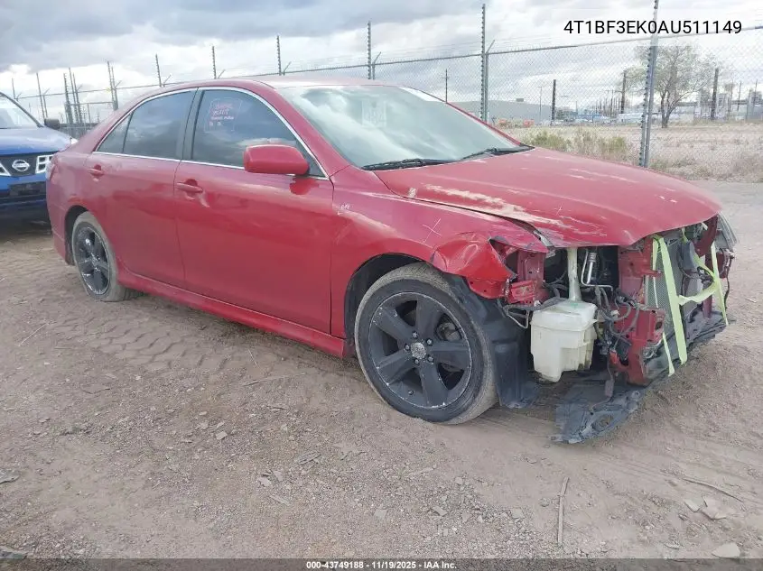 4T1BF3EK0AU511149 2010 Toyota Camry Se