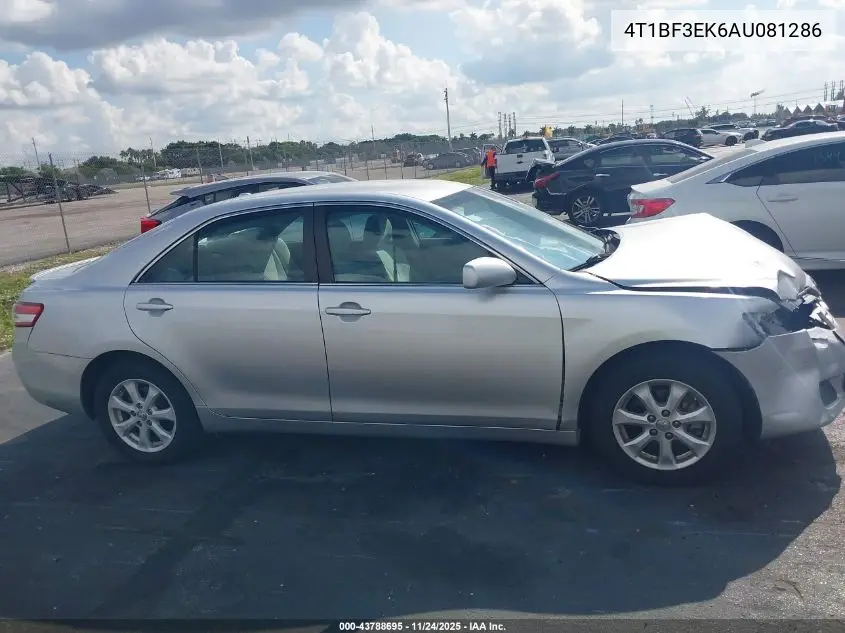 4T1BF3EK6AU081286 2010 Toyota Camry Le