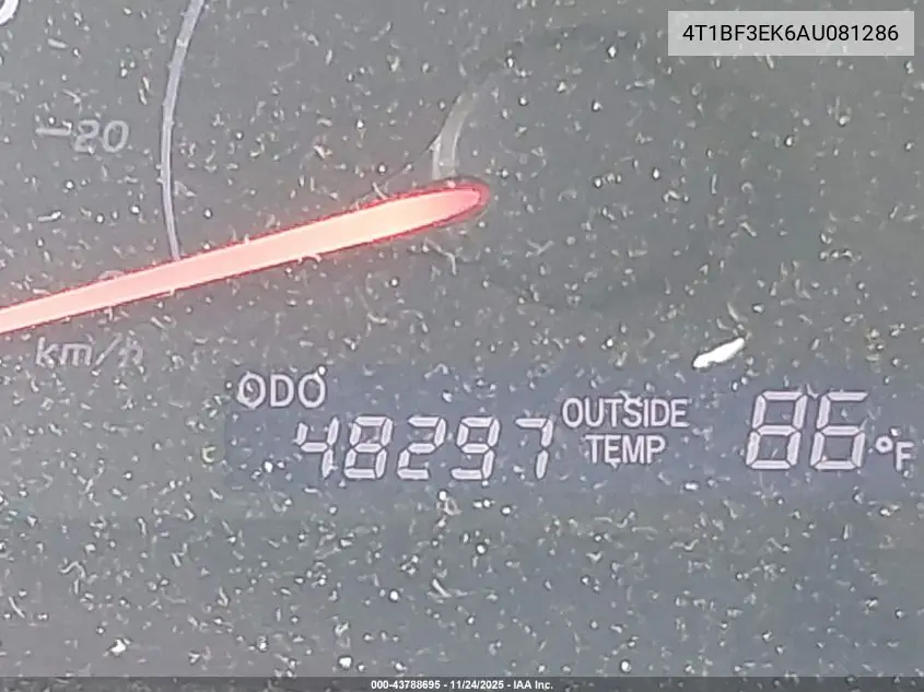 4T1BF3EK6AU081286 2010 Toyota Camry Le