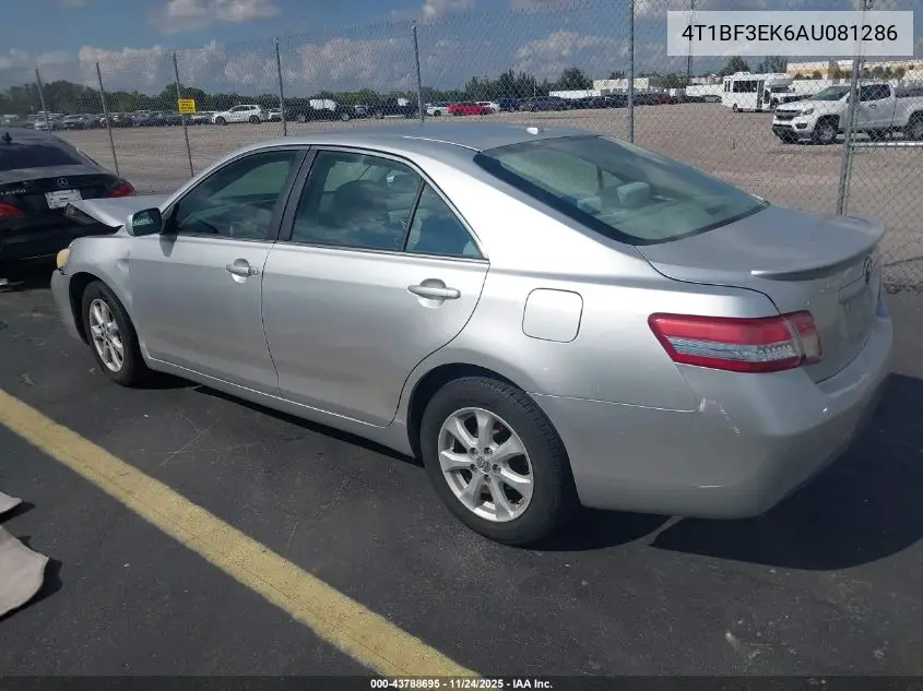 4T1BF3EK6AU081286 2010 Toyota Camry Le