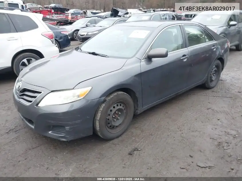 4T4BF3EK8AR029017 2010 Toyota Camry Le