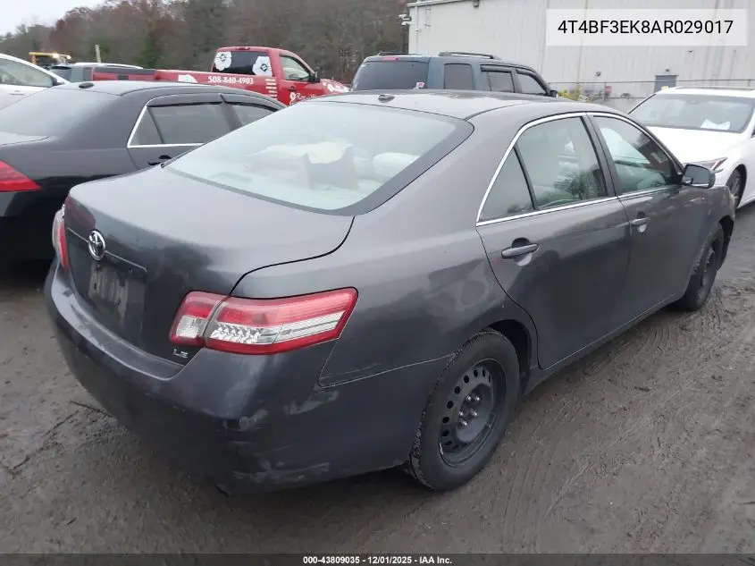 4T4BF3EK8AR029017 2010 Toyota Camry Le