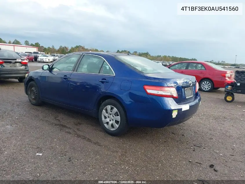 4T1BF3EK0AU541560 2010 Toyota Camry Le