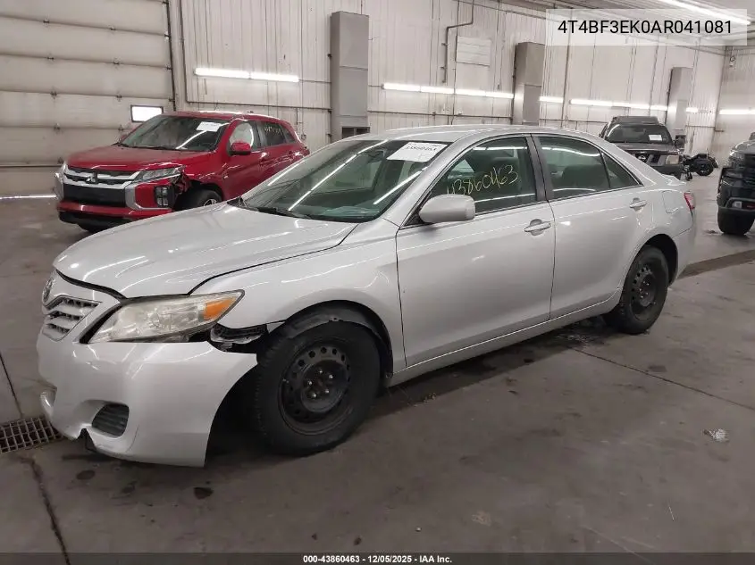 4T4BF3EK0AR041081 2010 Toyota Camry Le