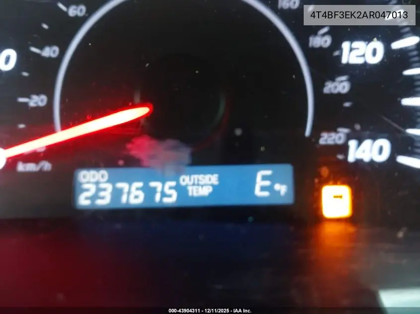 4T4BF3EK2AR047013 2010 Toyota Camry Le