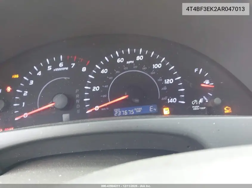 4T4BF3EK2AR047013 2010 Toyota Camry Le