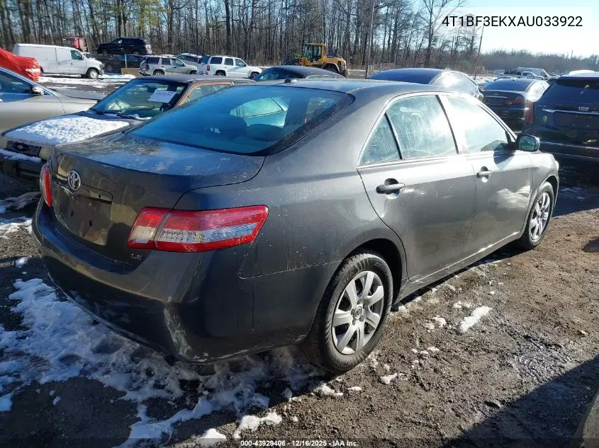 4T1BF3EKXAU033922 2010 Toyota Camry Le
