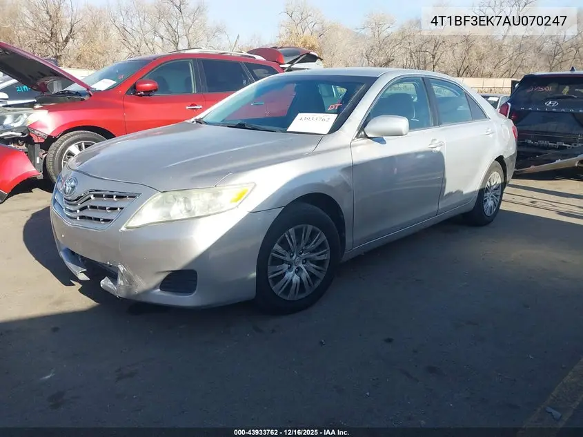 4T1BF3EK7AU070247 2010 Toyota Camry Le